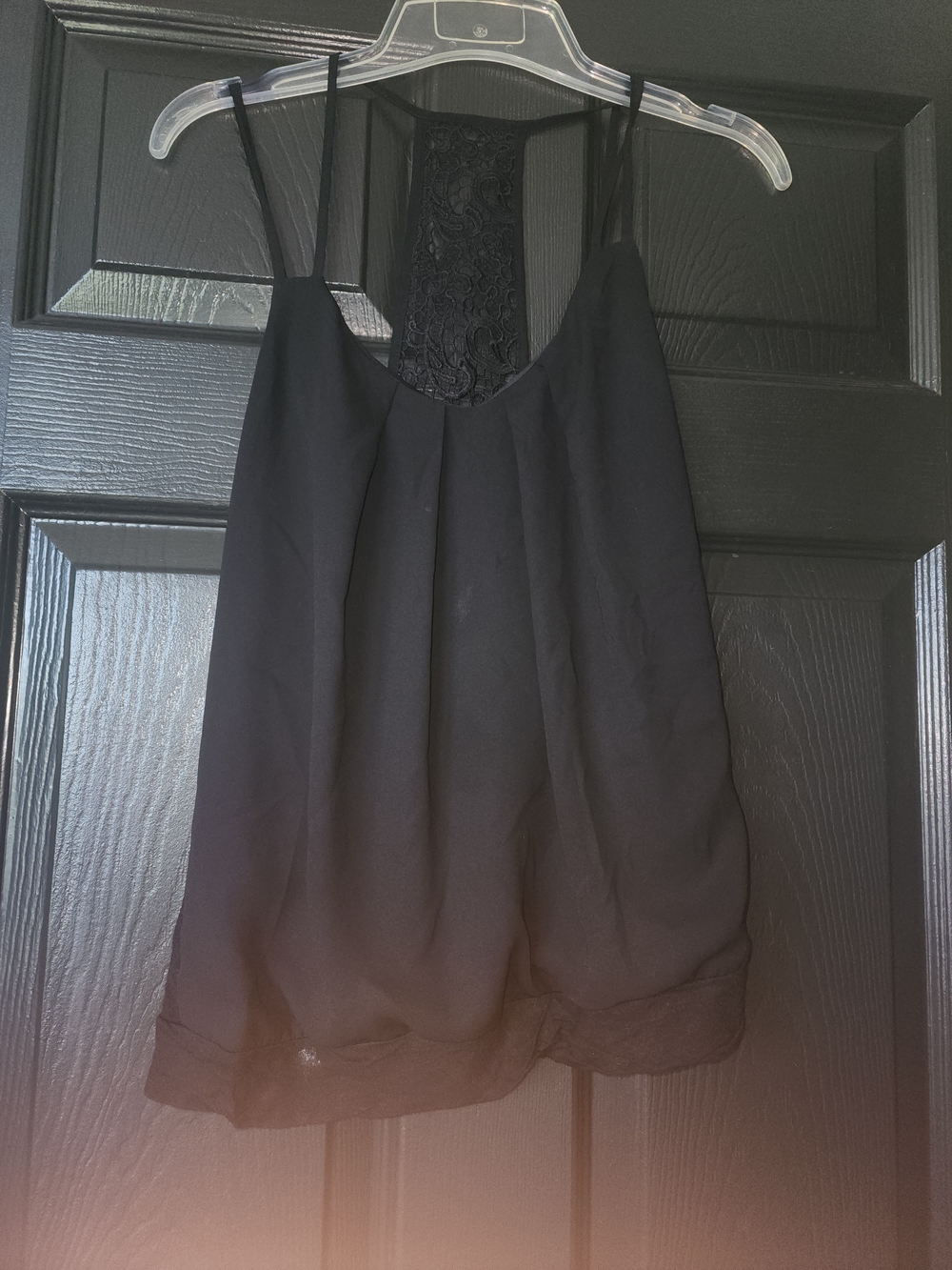 Express Black Lace-Back Spaghetti Strap Tank